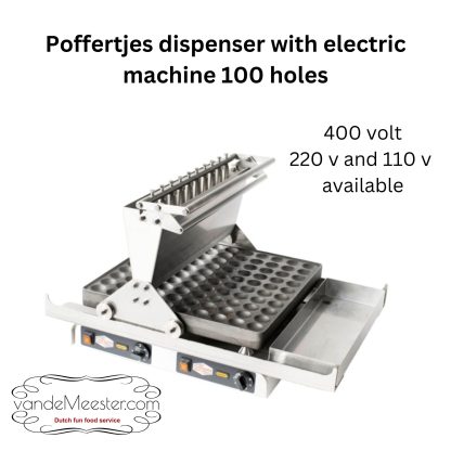Poffertjesplaat 100 dops met Dispenser op rails